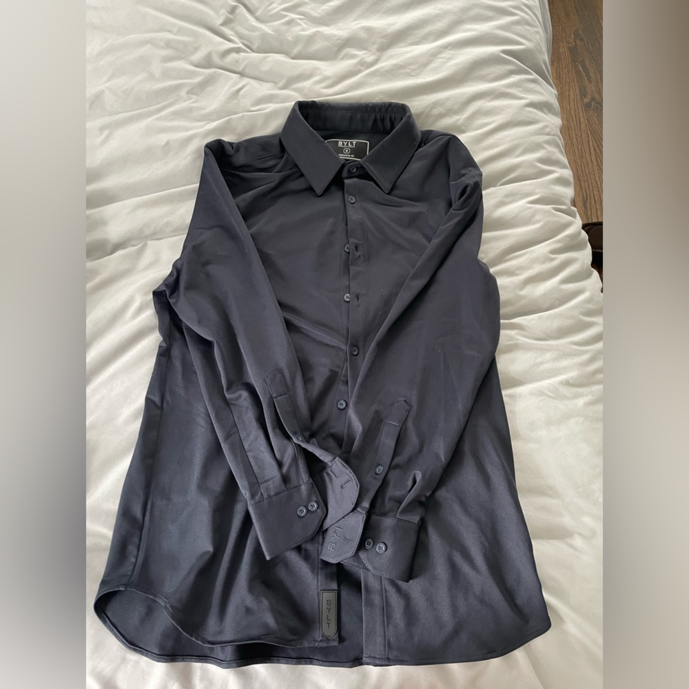 Mens BYLT black dress shirt